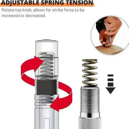 Auto Center Puncher Heavy Duty Drill Guide Tool for Wood Metal Steel Spring Loaded Hole Marker Automatic Hand Tool