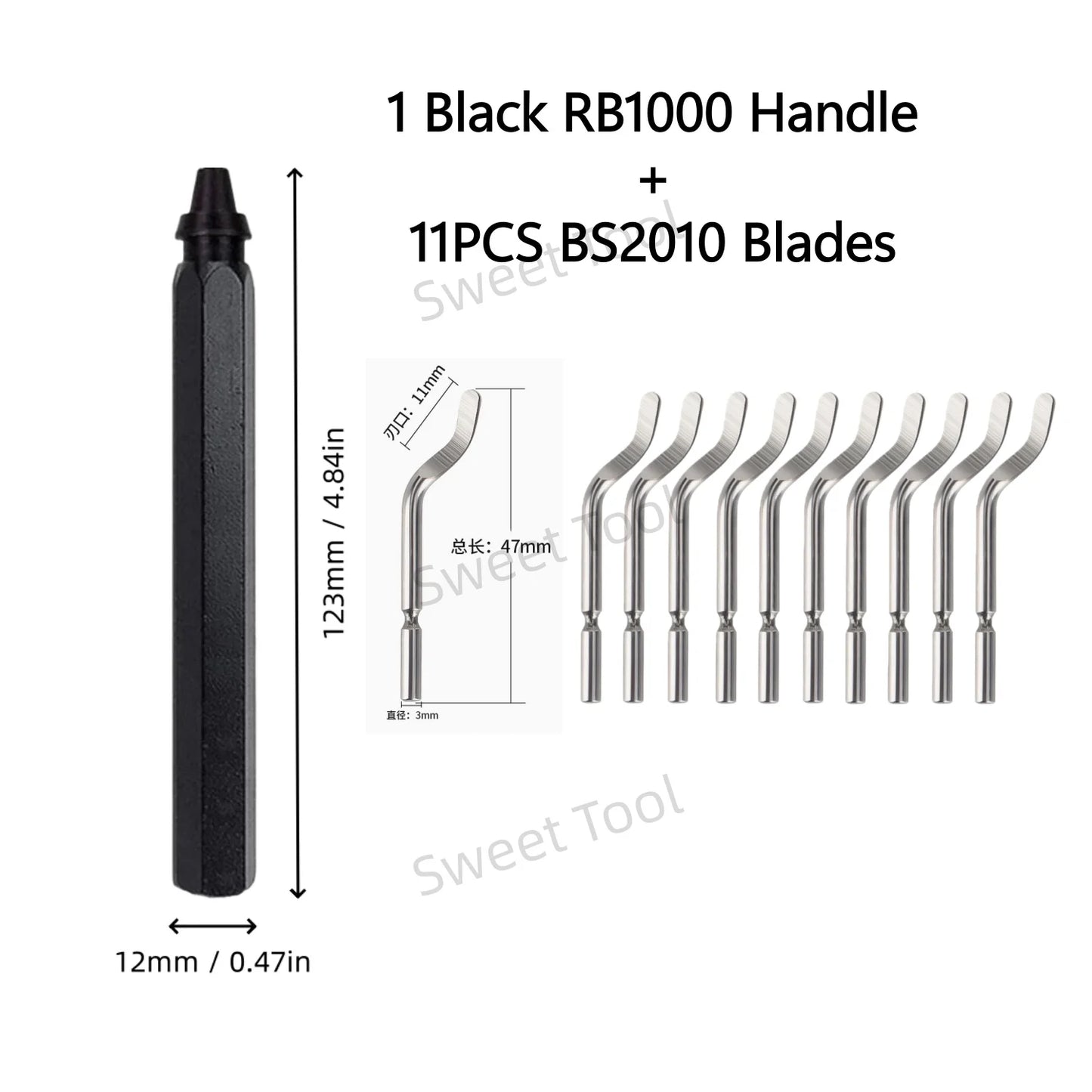 Deburring Tool Metal Handle with 1/10/11 Swivel Blades Burr Removal Reamer Tool for Plastic Metal Copper PVC Resin 3D Printing