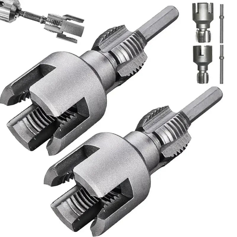 1Pc Pipe Thread Cutting Tool Integrated Internal & External Pipe Threading Tool Electric Drill Compatible PVC Pipe Threader Kit
