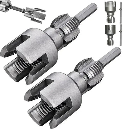 1Pc Pipe Thread Cutting Tool Integrated Internal & External Pipe Threading Tool Electric Drill Compatible PVC Pipe Threader Kit