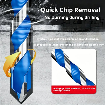 Blue Multifunction Carbide Masonry Drill Bit,Triangle Shank Tile & Concrete Drill Bits for Ceramic, Brick, Glass & Wood Drilling