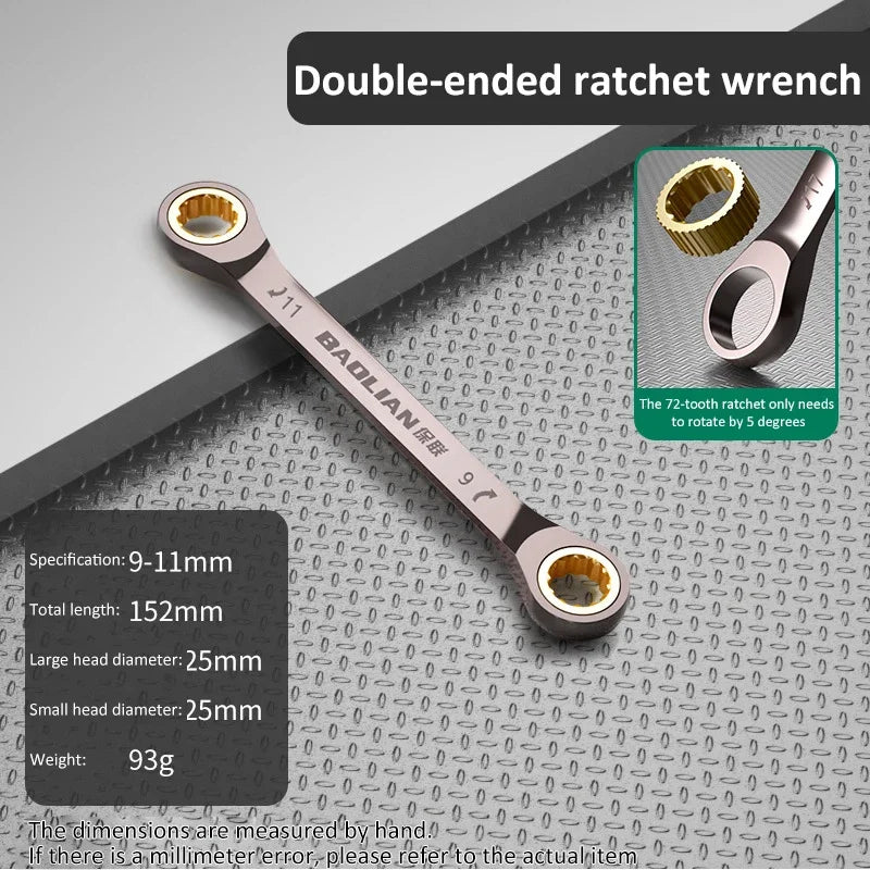 1Pc Dual-use Torx Wrench 6MM-27MM Dual Directional Plum Blossom Ratchet Wrench Universal Spanners for Car Repair Tools Hand Tool