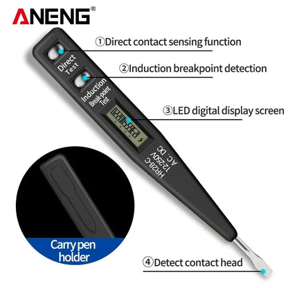ANENG VD500 Digital Voltage Tester Pen 12-250V AC/DC Breakpoint Detection  Non-contact Induction Portable Circuit Testing Tool