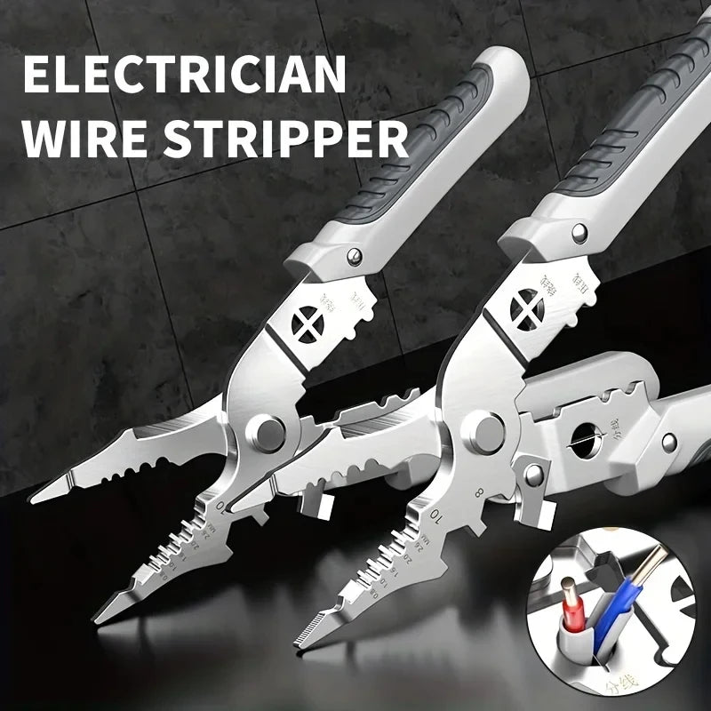Multifunctional Wire Stripper, Electrician Crimping & Cutting Pliers, Universal Hardware Tool