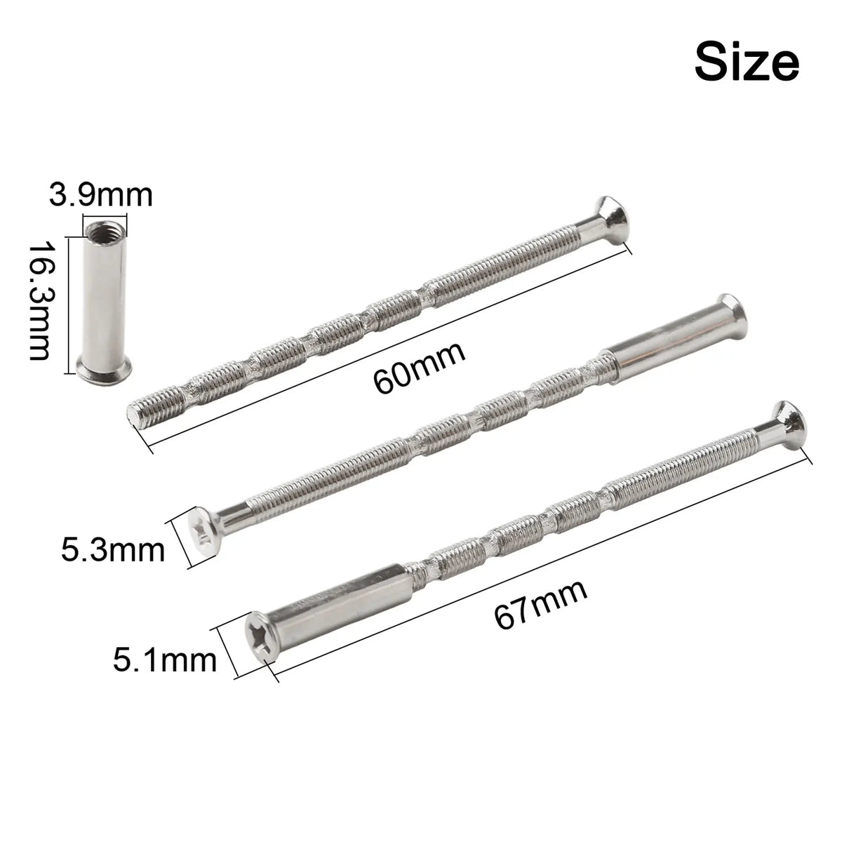 25 Pcs/set Door Handle Fixing Screw Door Handle Bolt Through Fixings For M3 Door Handle Knobs Door Lock Metal Screws Hardware