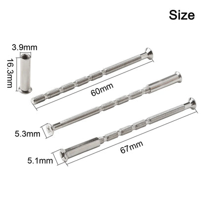 25 Pcs/set Door Handle Fixing Screw Door Handle Bolt Through Fixings For M3 Door Handle Knobs Door Lock Metal Screws Hardware