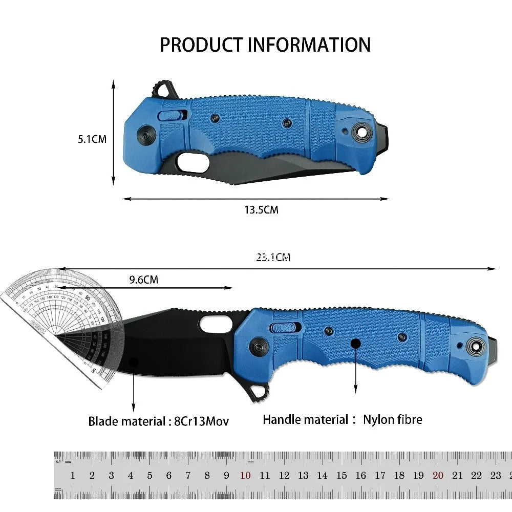 SEAL XR 8Cr13Mov Blade Outdoor Folding Knife Portable Camping Knives High Hardness Hiking Fishing Compact Knife Daily Utility Gear Wilderness Activities Essential Camping Climbing Portable Multitools Nylon Fiber Handle