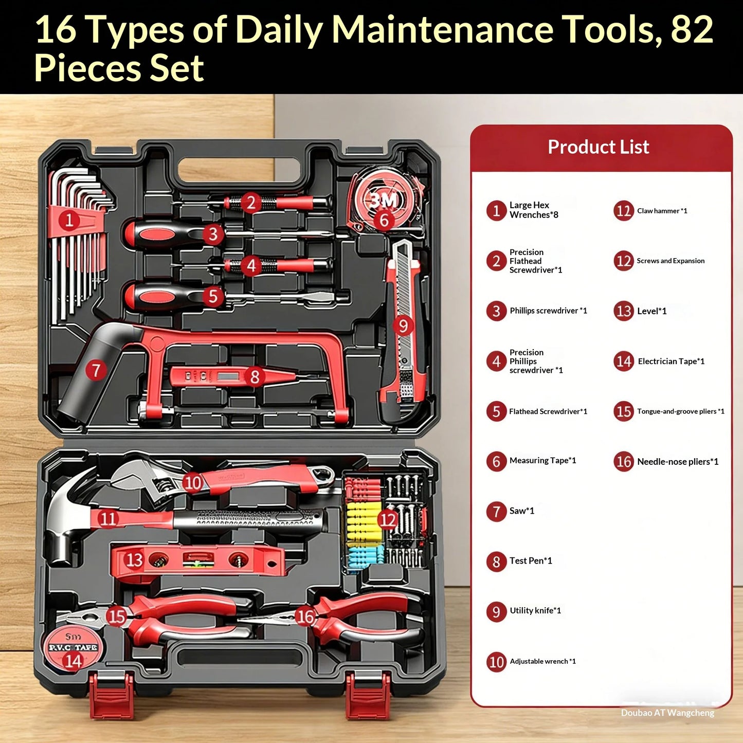Hand Tool Combination Set Screwdriver Wrench Pliers Hexagonal Wrench Household Hardware Multi-Functional Electrician RepairTools