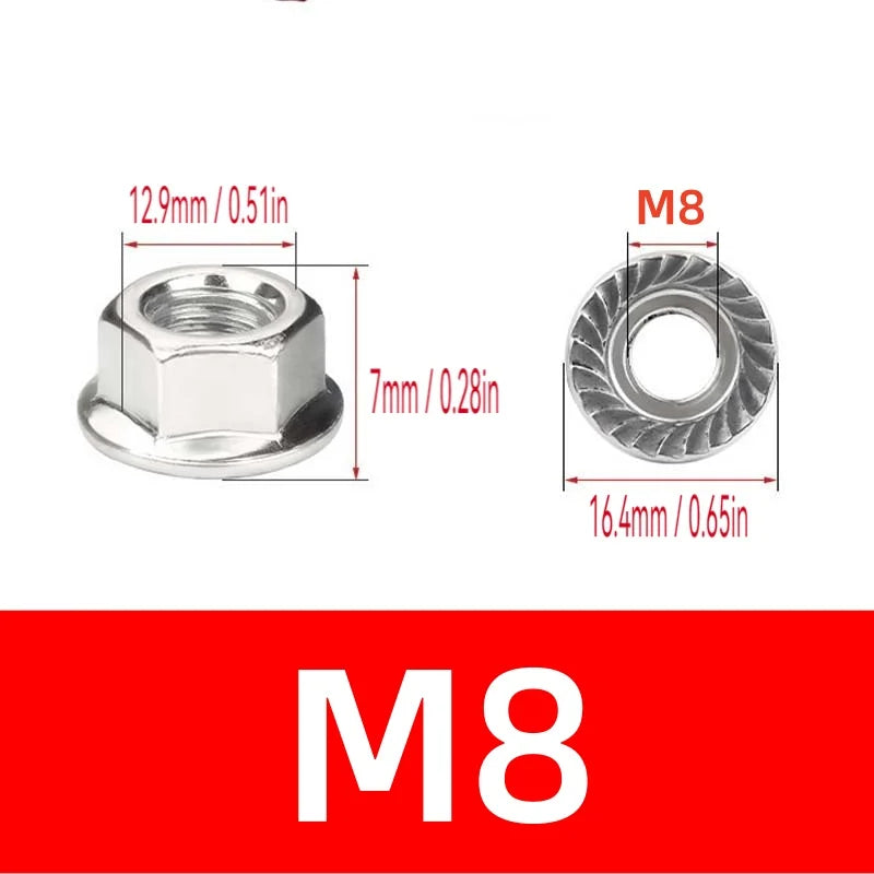 M8/M10 T-Bolt Kit 304 Stainless Steel (A2-70) - T-Screws Locking Tooth Flange Nuts - for Solar Panel Mounting PV Rails Greenhous