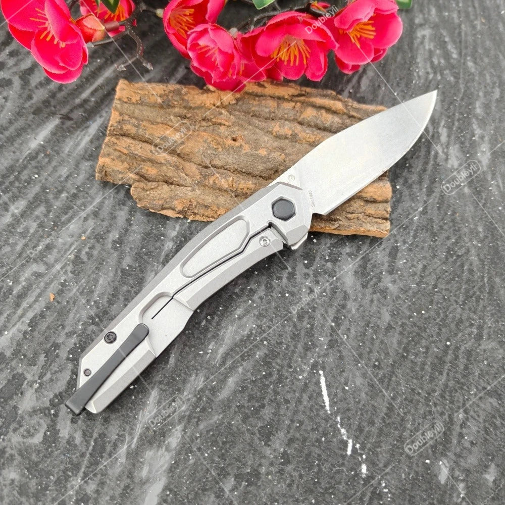 With Clip ZT 0545 Carbon Fiber Handle D2 Steel Folding Pocket Knife EDC Tools Gift for Men Compact Utility Knife Camping Barbecuing Meat Cutting Knife