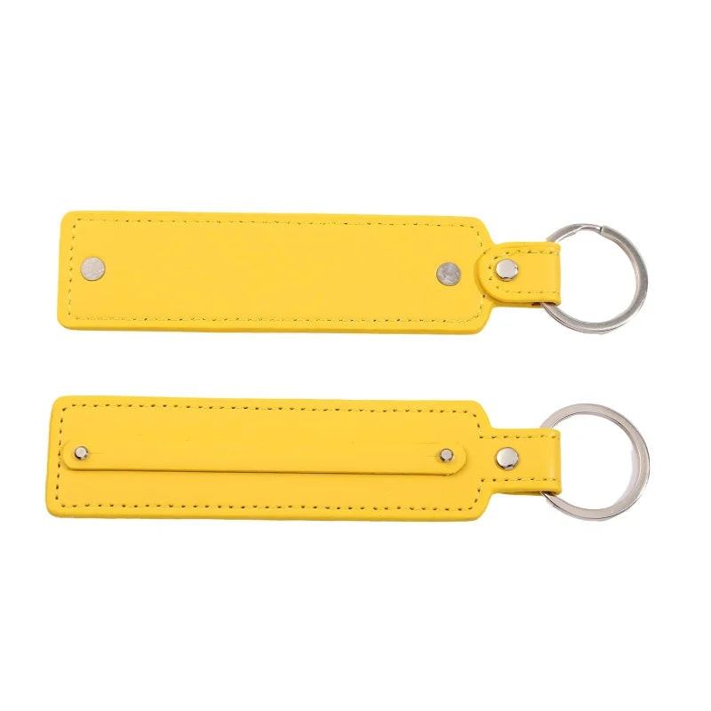 50pcs/lot PU Leather Keychain with 8mm Slide Bar Keyrings Key Holder Fit for 8mm DIY Slide Charms
