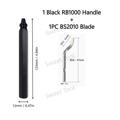 Deburring Tool Metal Handle with 1/10/11 Swivel Blades Burr Removal Reamer Tool for Plastic Metal Copper PVC Resin 3D Printing