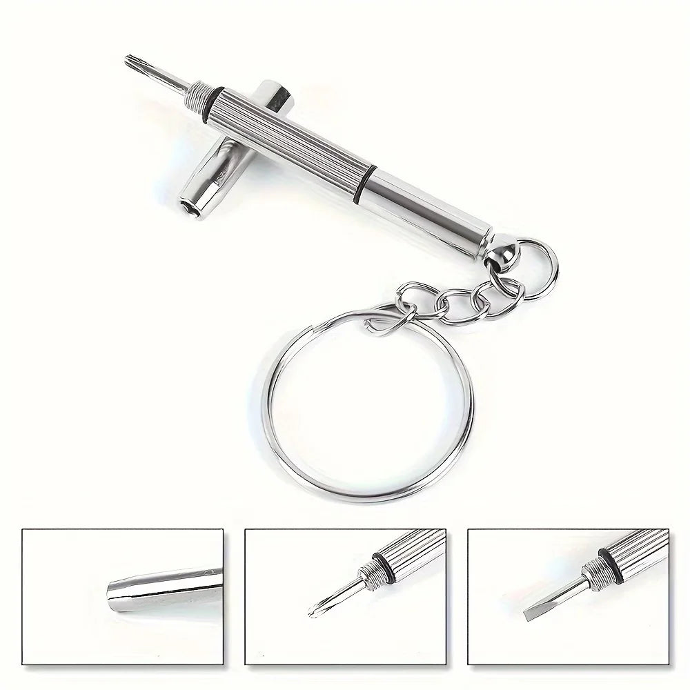2Pcs Mini Glasses Screwdriver Portable Precision Repair Tool with Keychain for Eyeglass Watch