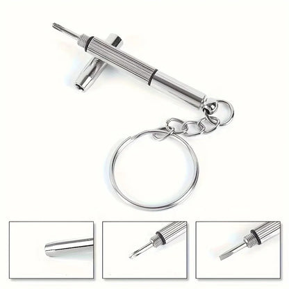 2Pcs Mini Glasses Screwdriver Portable Precision Repair Tool with Keychain for Eyeglass Watch