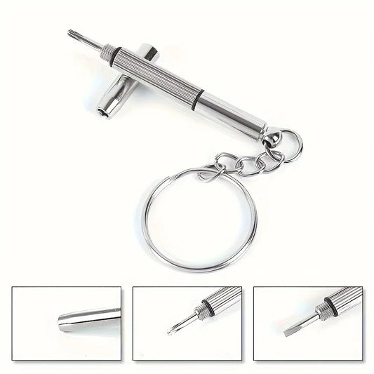 2Pcs Mini Glasses Screwdriver Portable Precision Repair Tool with Keychain for Eyeglass Watch