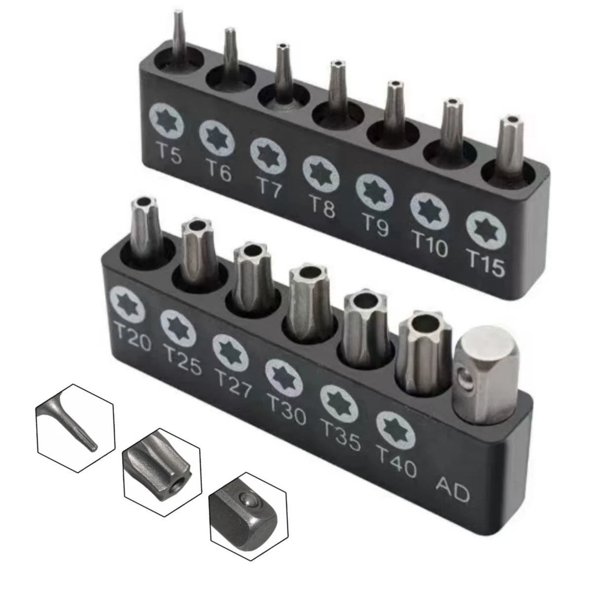 Torx Screwdriver Bit Set Tamper Proof Security Drill Bits 25mm Long Flat Head 1/4” Hex Screw Driver Hand Tools T5-T40