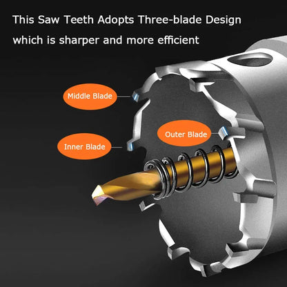 5A Carbide Tip TCT Hole Saw Drill Bit Set 12-150mm