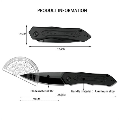 High Hardness 7800 Folding Knife D2 Blade Aluminum Alloy Handle EDC Outdoor Hiking Camping Mountain Climbing Jungle Exploration Multi‑functional Portable Tool