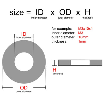 Extra Large Size Wide Thick Flat Washer Plain Gasket M2 M2.5 M3 M4 M5 M6 M8 M10 M12 M14 M16 M18 M20 M24 304 A2 Stainless Steel