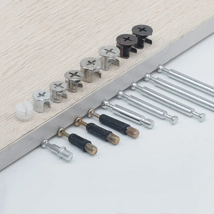 3-in-1 Wood Screw Connector Set, 20pcs M2x8 Carbon Steel