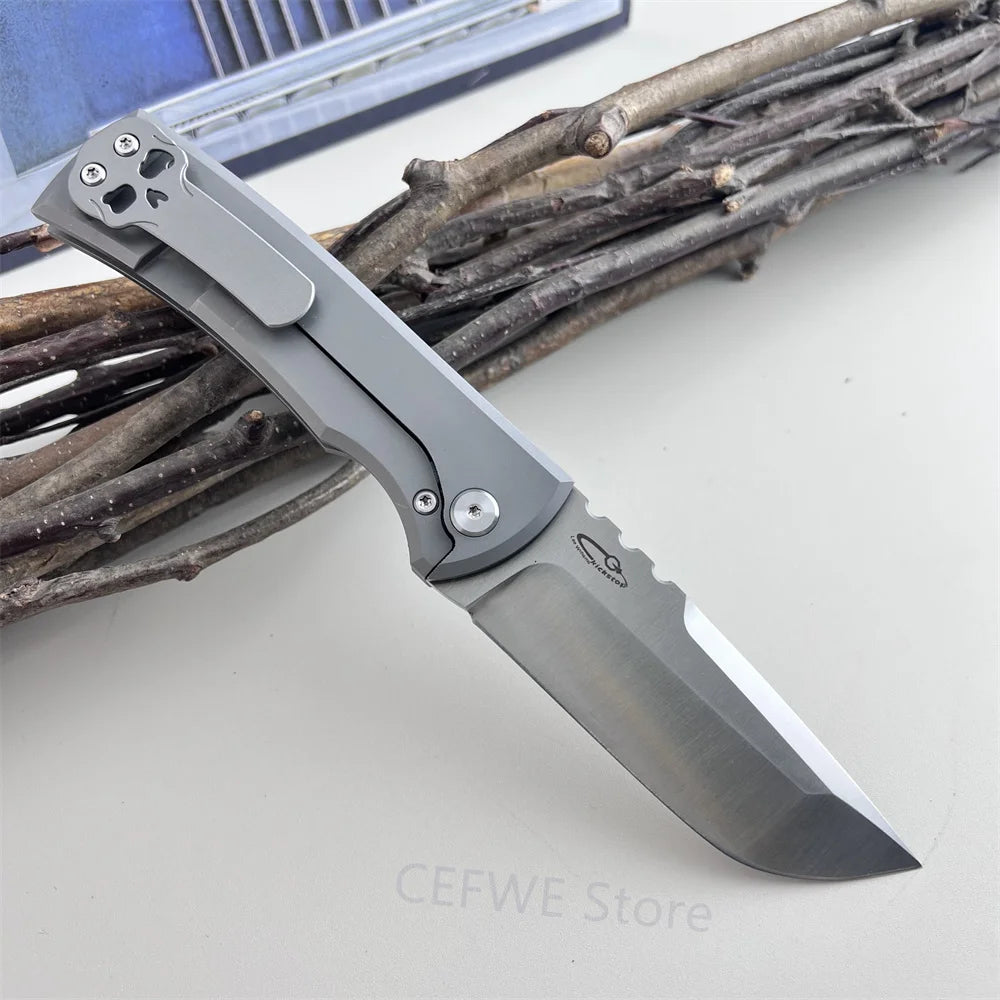 Ultramar Redencion 229 Folding Knife, Solid Titanium Alloy Handle and Sharp Blade, Portable EDC Pocket Knife Outdoor Camping Hiking Daily Cutting Tool