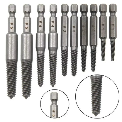 5/10pc Hex Shank Broken Head Screw Extractor Set - Electric Drill Tool Kit for Removing Stripped Screws Screwdriver Extractors