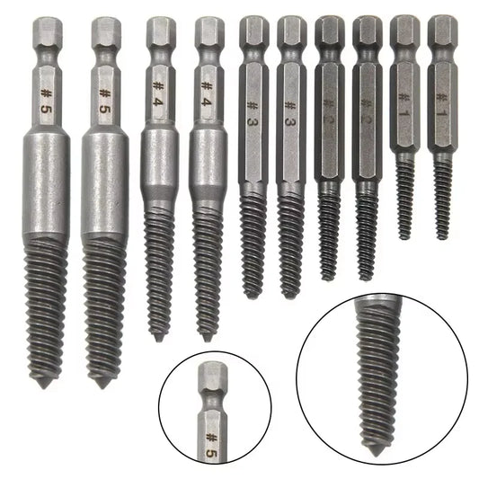 5/10pc Hex Shank Broken Head Screw Extractor Set - Electric Drill Tool Kit for Removing Stripped Screws Screwdriver Extractors