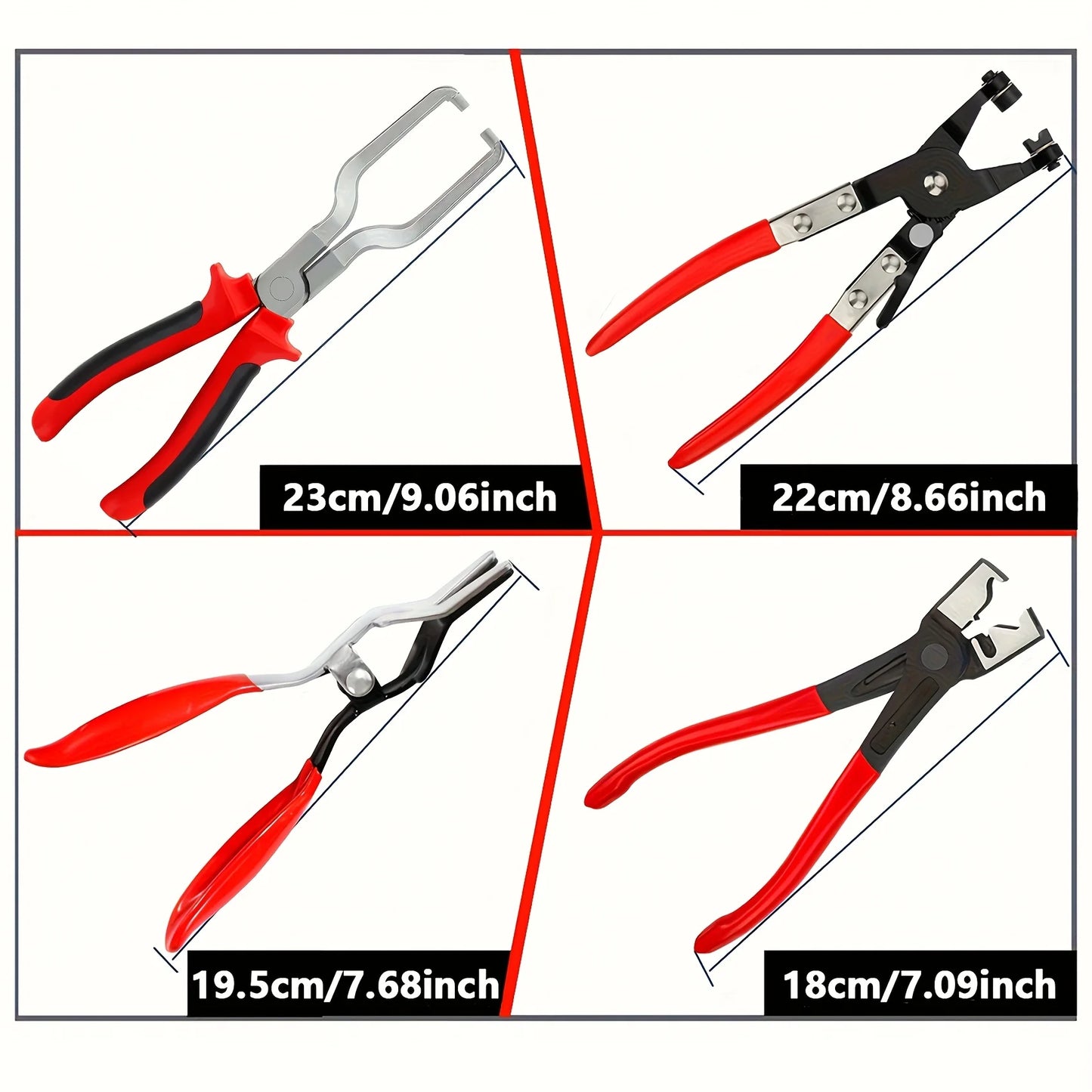 Professional Hose Clamp Pliers- Fuel Line Disconnection and Removal Tool Kit for Auto Repair