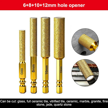 New·1/2/3/4Pcs Diamond Core Bits Dry Drilling Thread Hexagonal Shank Core For Ceramic Tile Granite Marble Grinding Heads·