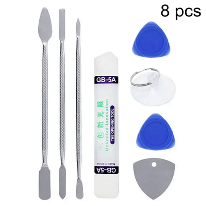 8 IN 1 Universal Phone Repair Tools Kit Disassembly Blades Pry Opening Tool Crowbar Disassemble Kit Phone Spatula Hand Tools Set