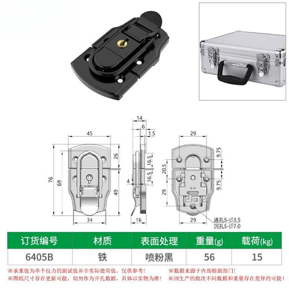 Box snap, nickel-plated iron lock snap, bag fastener, hook, wooden box and toolbox lock, fixed lock, hardware accessory