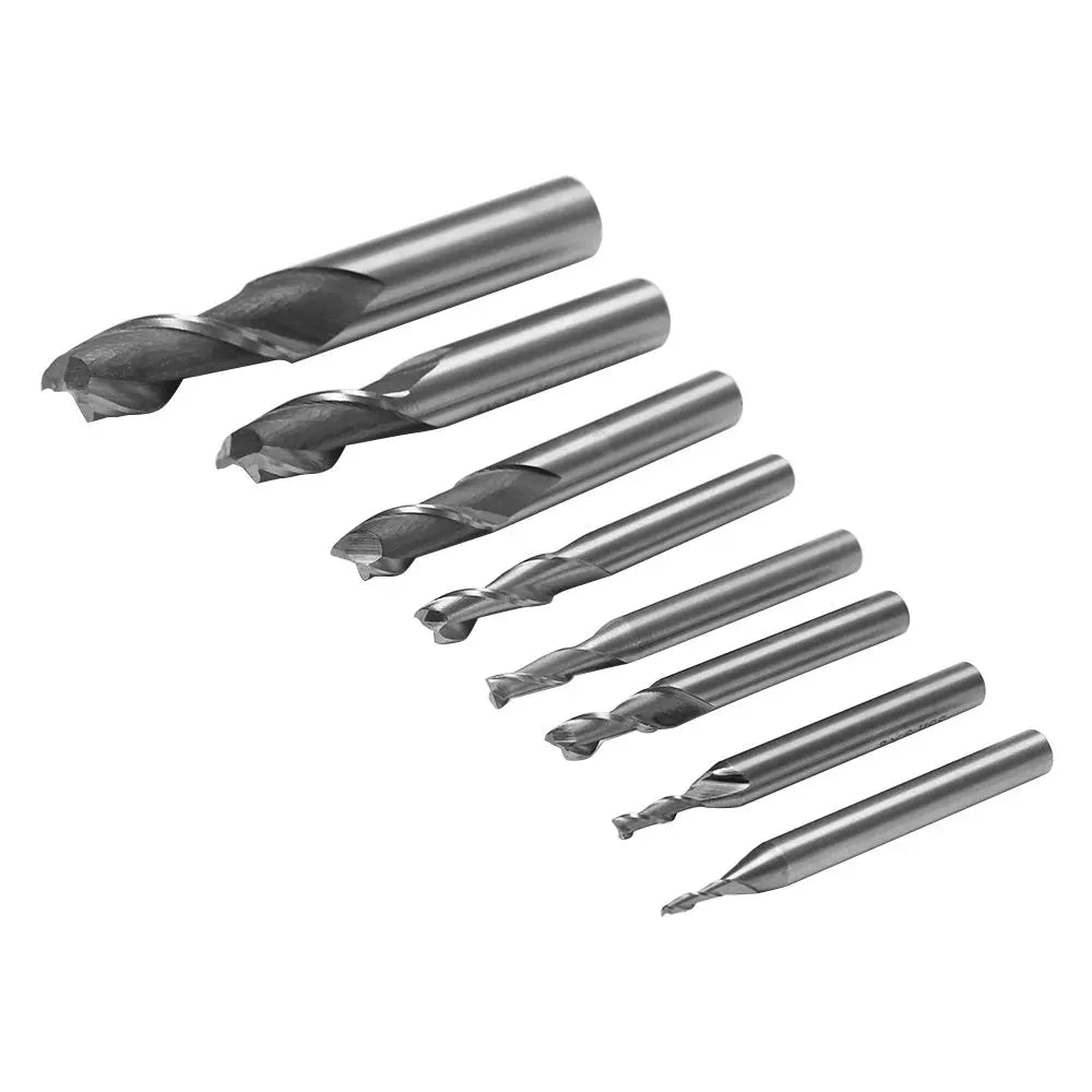 1/5pcs Steel 1-12mm Machine Tool Wood-Cutter Tools Woodworking Drill Bits CNC Straight Shank Milling Cutters Mill Cutter