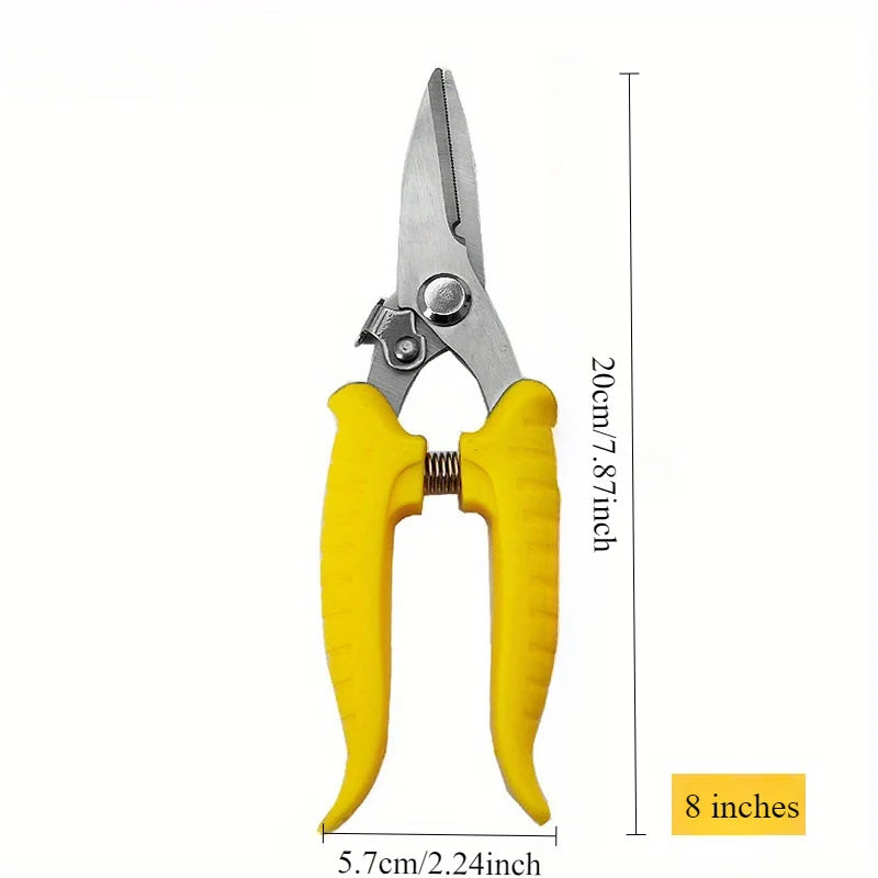 1pc Heavy-Duty Stainless Steel Scissors Precise Metal Sheet Cutting, PVC Pipe Cutting, And Industrial-Grade Shearing - Durable