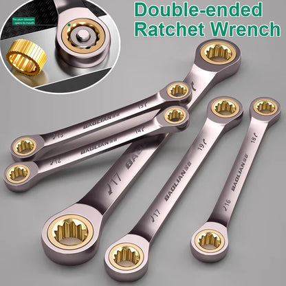 1Pc Dual-use Torx Wrench 6MM-27MM Dual Directional Plum Blossom Ratchet Wrench Universal Spanners for Car Repair Tools Hand Tool