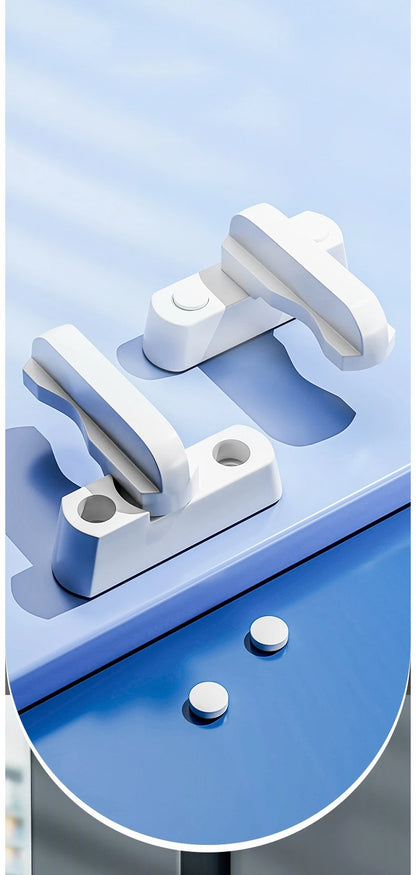 Plastic+Stainless Steel T-lock Window Door Sash Lock Safety Lever Handle Sweep Latch Child Safe Security Hardware Accessories