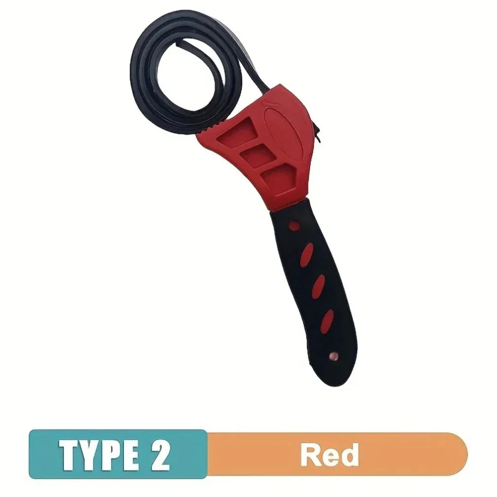 6inch Belt Wrench Oil Filter Puller Strap Spanner Chain Wrench Strap Opener, Adjustable   Disassembly Tool