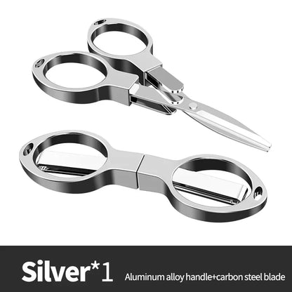 1pc Mini Carbon Steel Folding Scissors – Portable Fishing Line Cutter & Multifunctional Sewing Thread Trimmer for Tackle Box