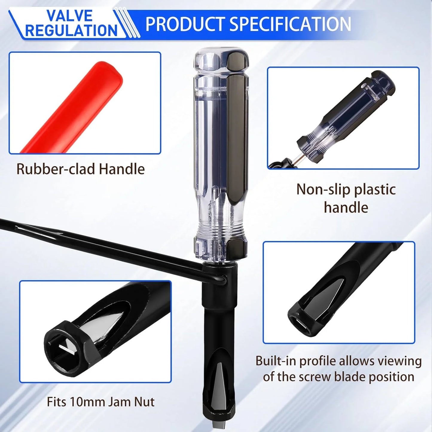 10mm Valve Adjustment Tool Jam Nut，Valve Lapping Guiding Removal Tool Compatible with Honda/Toyota/Japanese Auto Vehicle Engines
