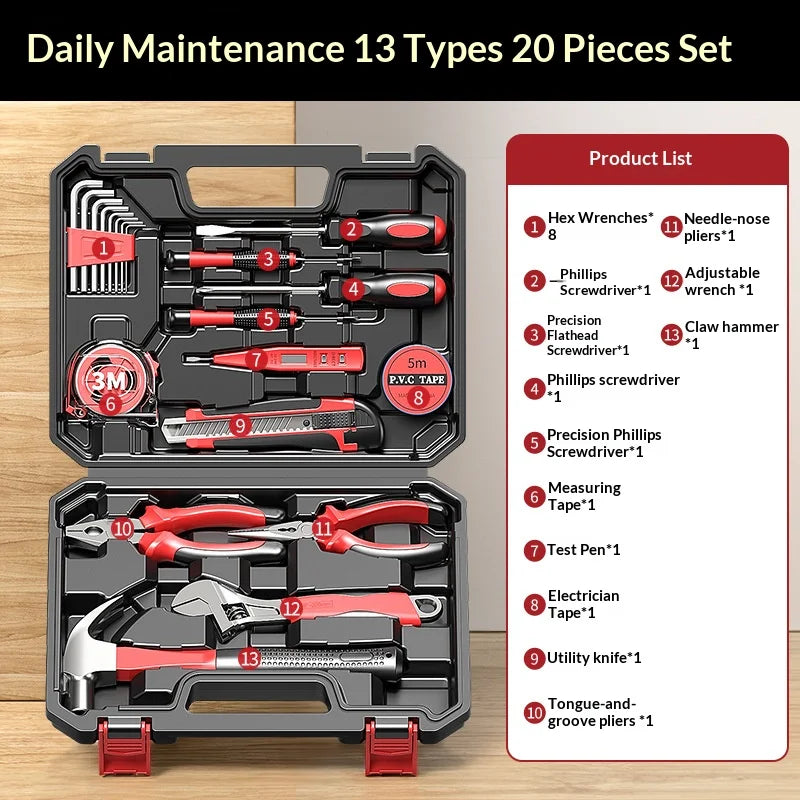 Hand Tool Combination Set Screwdriver Wrench Pliers Hexagonal Wrench Household Hardware Multi-Functional Electrician RepairTools