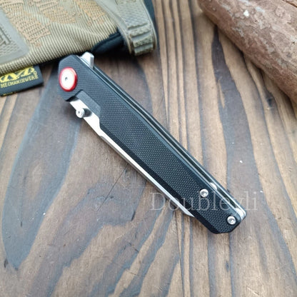 EDC Folding Knife with Clip Lightweight Pocket Knife G10 Handle Multi-functional  Adventure Rescue Cutting Knife Good Gift Items