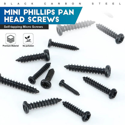 1100pcs Round Pan Head Tapping Screws Set M1.2 M1.4 M1.5 M1.7 M2  Mini Screw laptop computer screw Phillips Screw kit