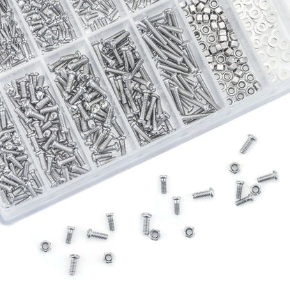 1000PCS Eyeglass Repair Kit, Stainless Steel Screws & Nuts Set with Mini Screwdriver & Tweezers for Glasses/Watch/Electronics