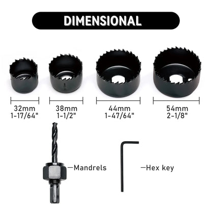 Hole Saw Set,Metal Core,6PCS Saw Cup Wood Crown, Drill Bit For Wood ,Woodworking Tools