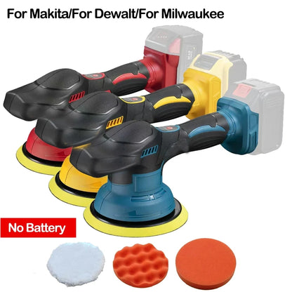Wireless Electric Car Polisher 8 Gears Variable Speed Auto Wax Sand Seal Glaze Polishing Tool Fit 18V Li-ion Battery
