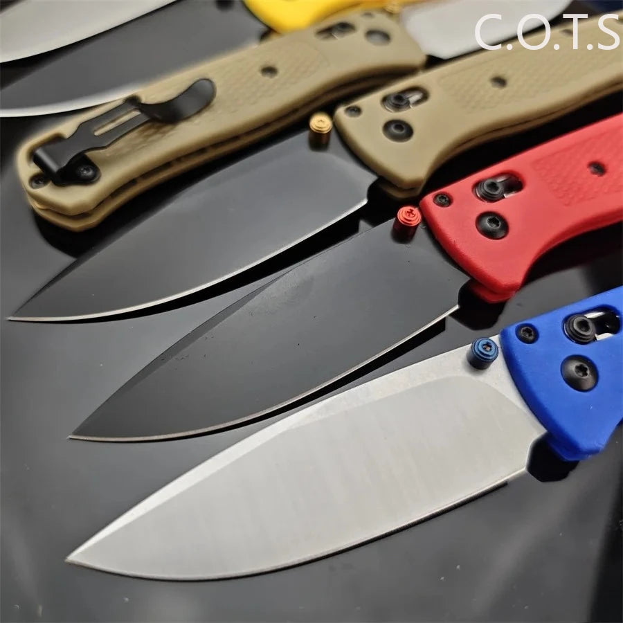 Bugout AXIS Lock BM 535 Folding Knife 440C Blade Nylon Fiber Handle Pocket EDC Outdoor Camping Knife Black Blade / White Blade