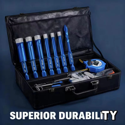 6Pcs Dry Drill Core Bit Set Spiral Groove Brazed Drill Bit Hex Shank Hole Saw for Ceramic Tile Granite Marble