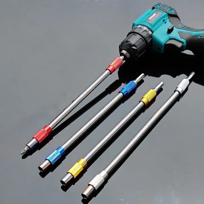 JUSTINLOU 1PC Hexagonal Handle Bendable Impact Drill Bit Universal 25cm Metal Soft Shaft Flexible Extended Drill Bit Hand Tool