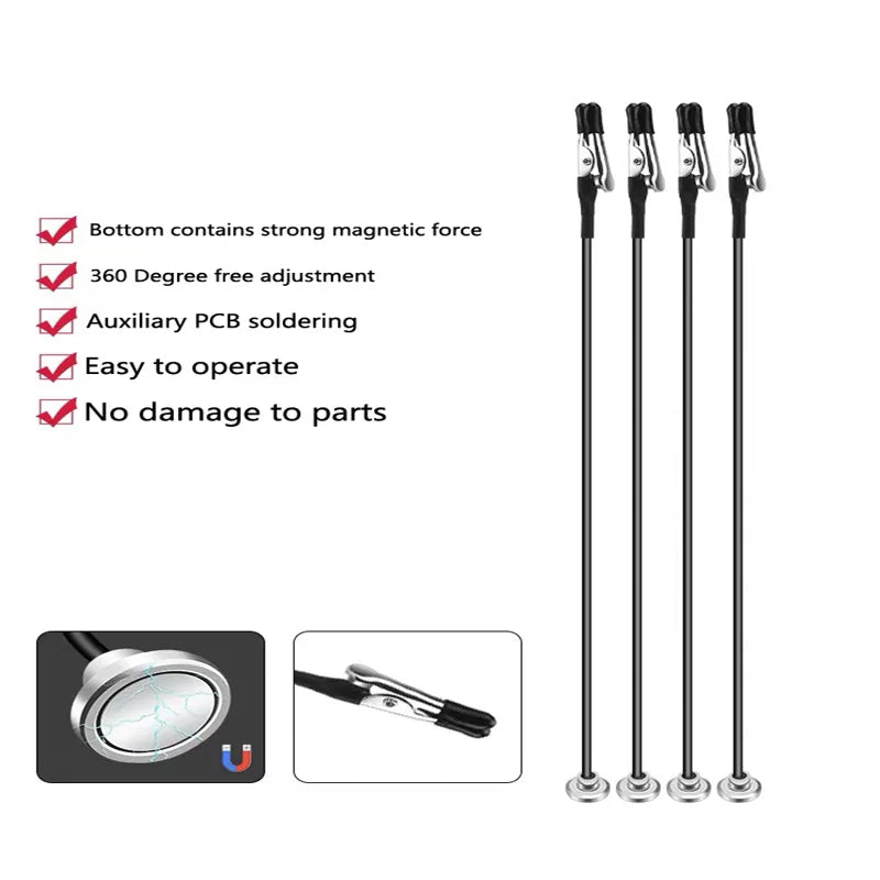 Multi functional universal clamp crocodile clamp arm PCB circuit board soldering fixture magnetic suction auxiliary bracket