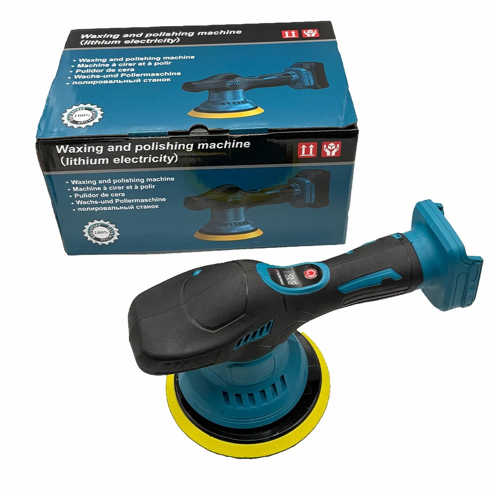 Wireless Electric Car Polisher 8 Gears Variable Speed Auto Wax Sand Seal Glaze Polishing Tool Fit 18V Li-ion Battery