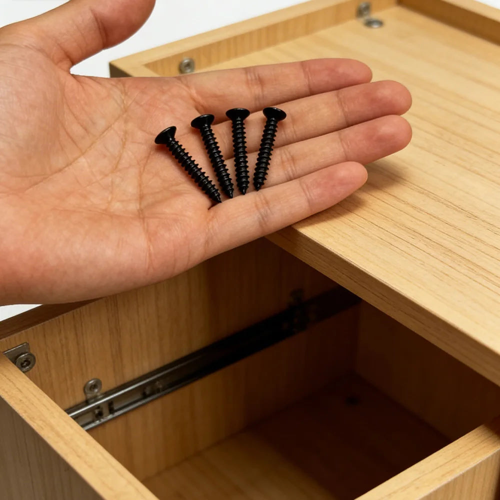 380 Black Self-Tapping Screws (6mm, 8mm, 10mm, 12mm, 14mm, 16mm, 18mm, 20mm), Wood Screw Locking Kit